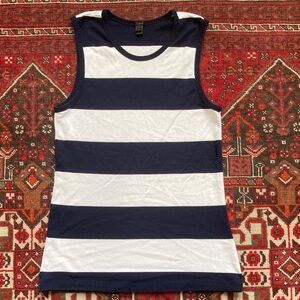 Navy and White Striped Tank Top